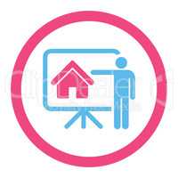 Realtor flat pink and blue colors rounded glyph icon