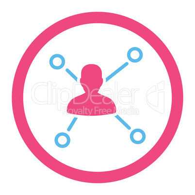 Relations flat pink and blue colors rounded glyph icon