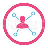 Relations flat pink and blue colors rounded glyph icon