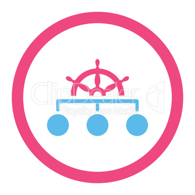 Rule flat pink and blue colors rounded glyph icon
