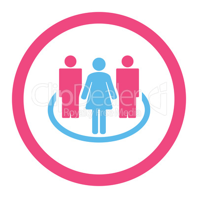 Society flat pink and blue colors rounded glyph icon