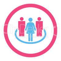 Society flat pink and blue colors rounded glyph icon