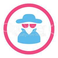 Spy flat pink and blue colors rounded glyph icon