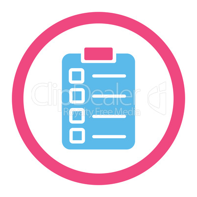 Test task flat pink and blue colors rounded glyph icon