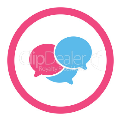 Webinar flat pink and blue colors rounded glyph icon