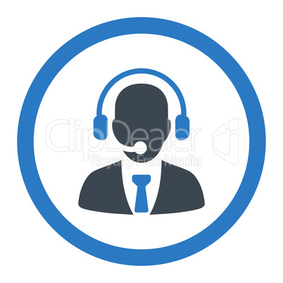 Call center flat smooth blue colors rounded glyph icon