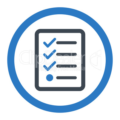 Checklist flat smooth blue colors rounded glyph icon