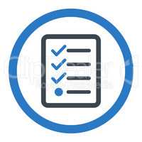 Checklist flat smooth blue colors rounded glyph icon