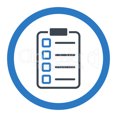 Examination flat smooth blue colors rounded glyph icon