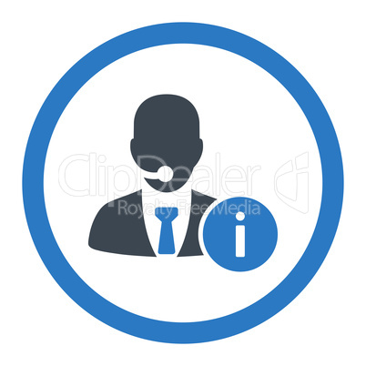 Help desk flat smooth blue colors rounded glyph icon