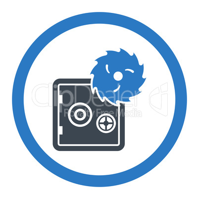 Hacking theft flat smooth blue colors rounded glyph icon