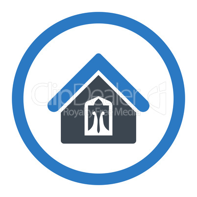 Home flat smooth blue colors rounded glyph icon