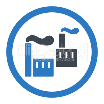 Industry flat smooth blue colors rounded glyph icon