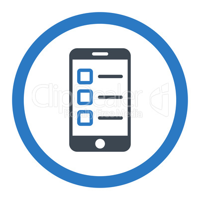 Mobile test flat smooth blue colors rounded glyph icon