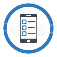 Mobile test flat smooth blue colors rounded glyph icon