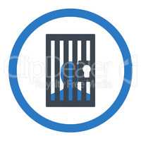 Prison flat smooth blue colors rounded glyph icon
