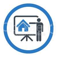 Realtor flat smooth blue colors rounded glyph icon