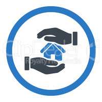 Realty insurance flat smooth blue colors rounded glyph icon