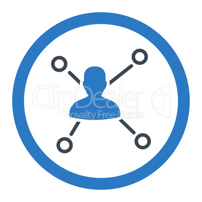 Relations flat smooth blue colors rounded glyph icon