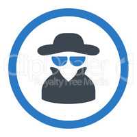 Spy flat smooth blue colors rounded glyph icon