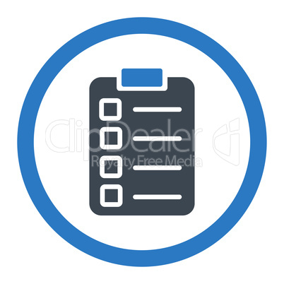 Test task flat smooth blue colors rounded glyph icon