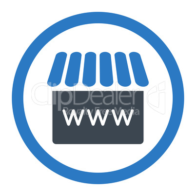 Webstore flat smooth blue colors rounded glyph icon