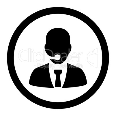 Call center operator flat black color rounded glyph icon Call center operator flat black color rounded glyph icon