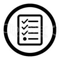 Checklist flat black color rounded glyph icon