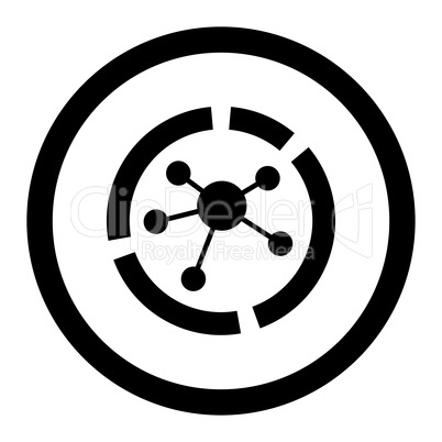 Connections diagram flat black color rounded glyph icon