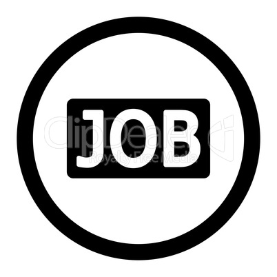 Job flat black color rounded glyph icon