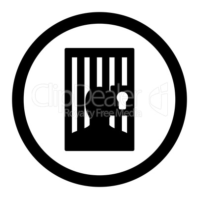 Prison flat black color rounded glyph icon