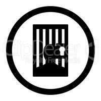 Prison flat black color rounded glyph icon