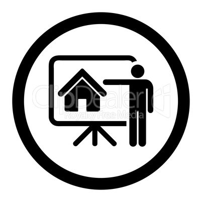 Realtor flat black color rounded glyph icon