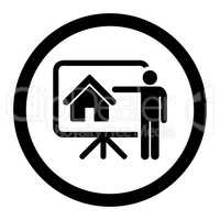 Realtor flat black color rounded glyph icon