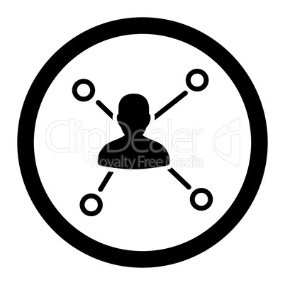 Relations flat black color rounded glyph icon