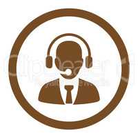Call center flat brown color rounded glyph icon