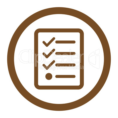 Checklist flat brown color rounded glyph icon