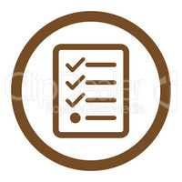 Checklist flat brown color rounded glyph icon