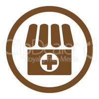 Drugstore flat brown color rounded glyph icon