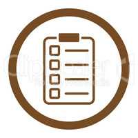 Examination flat brown color rounded glyph icon