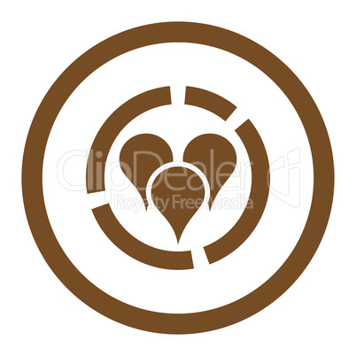 Geo diagram flat brown color rounded glyph icon