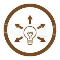 Idea flat brown color rounded glyph icon
