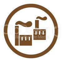 Industry flat brown color rounded glyph icon