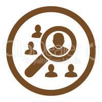 Marketing flat brown color rounded glyph icon