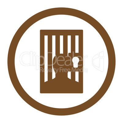 Prison flat brown color rounded glyph icon