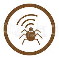 Radio spy bug flat brown color rounded glyph icon