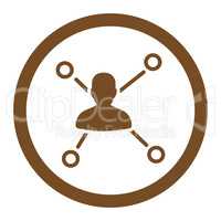 Relations flat brown color rounded glyph icon