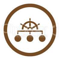 Rule flat brown color rounded glyph icon