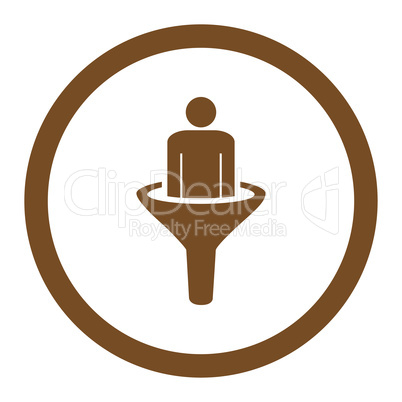 Sales funnel flat brown color rounded glyph icon