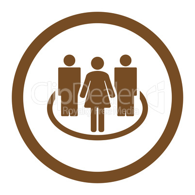 Society flat brown color rounded glyph icon